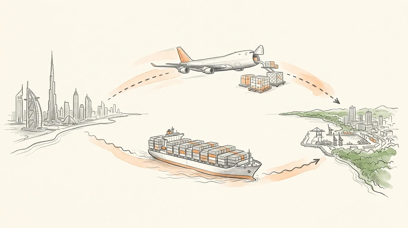 1. Shipping from Dubai to Sri Lanka by sea or air - Cargo from Dubai to Sri Lanka